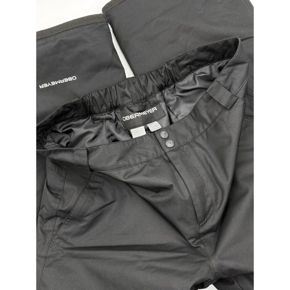 Obermeyer‎ Black Keystone Ski Pant Water Resistant Elastic Grip Ankle Cuffs SZ L - Picture 1 of 11